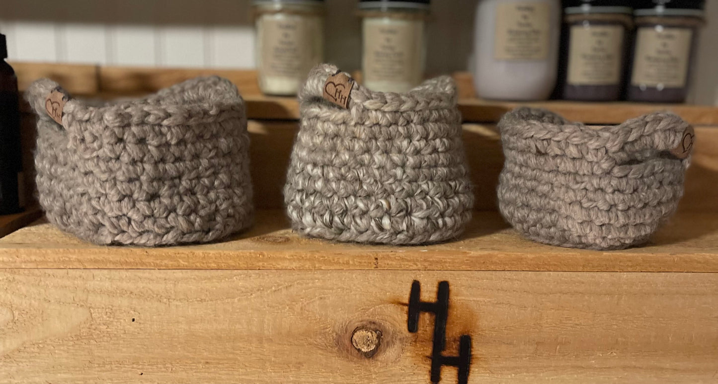 Hand Crocheted Baskets