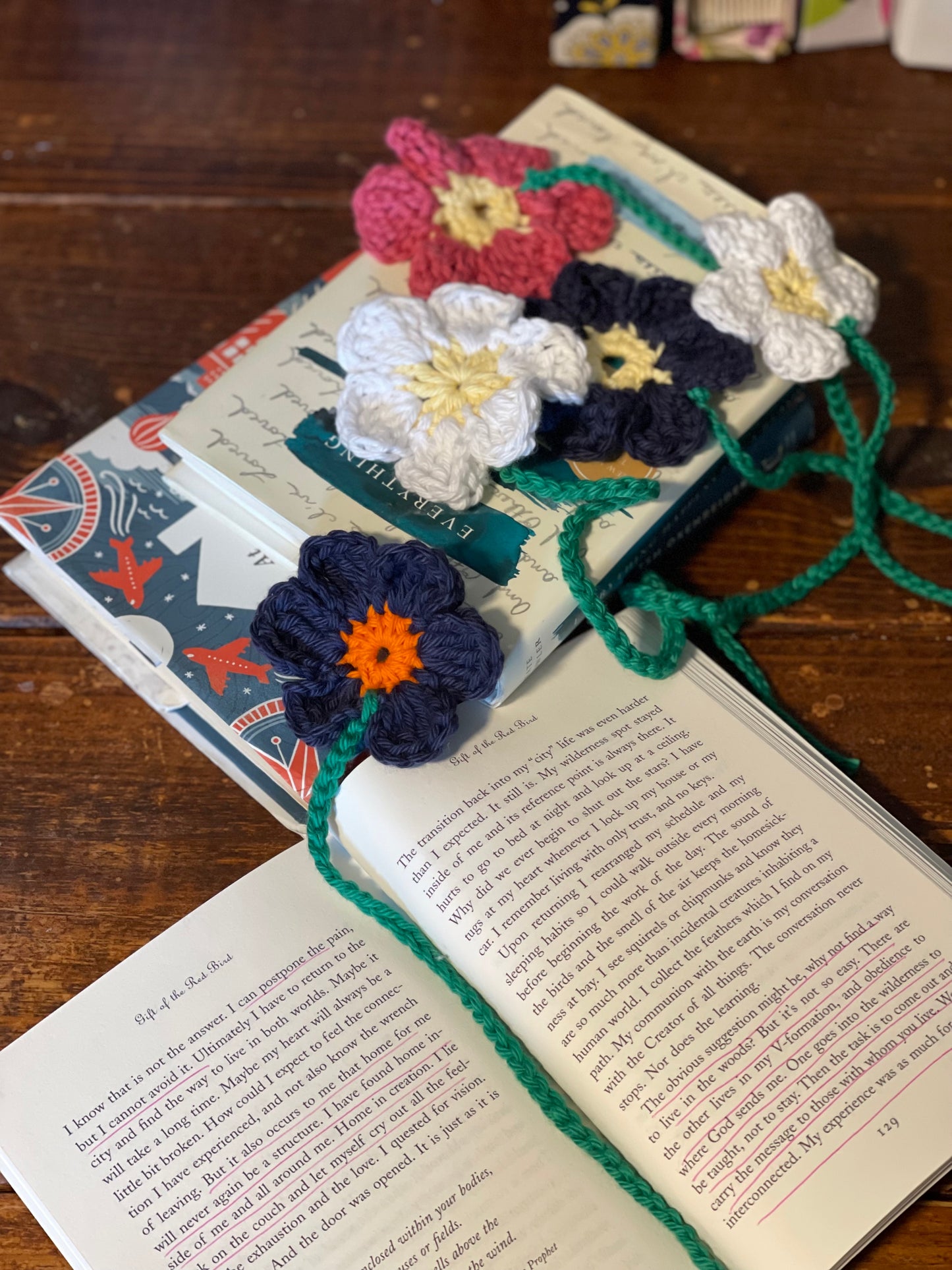 Crocheted Flower Bookmark